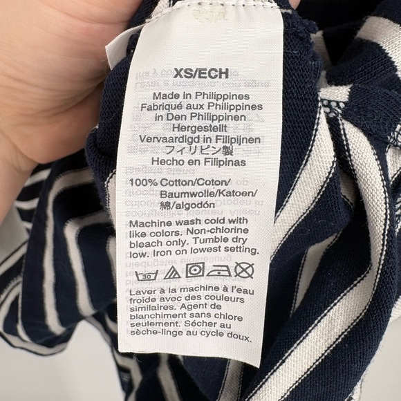 J. Crew Funnelneck Pullover in Striped Mariner Cloth Navy and White - Picture 7 of 9